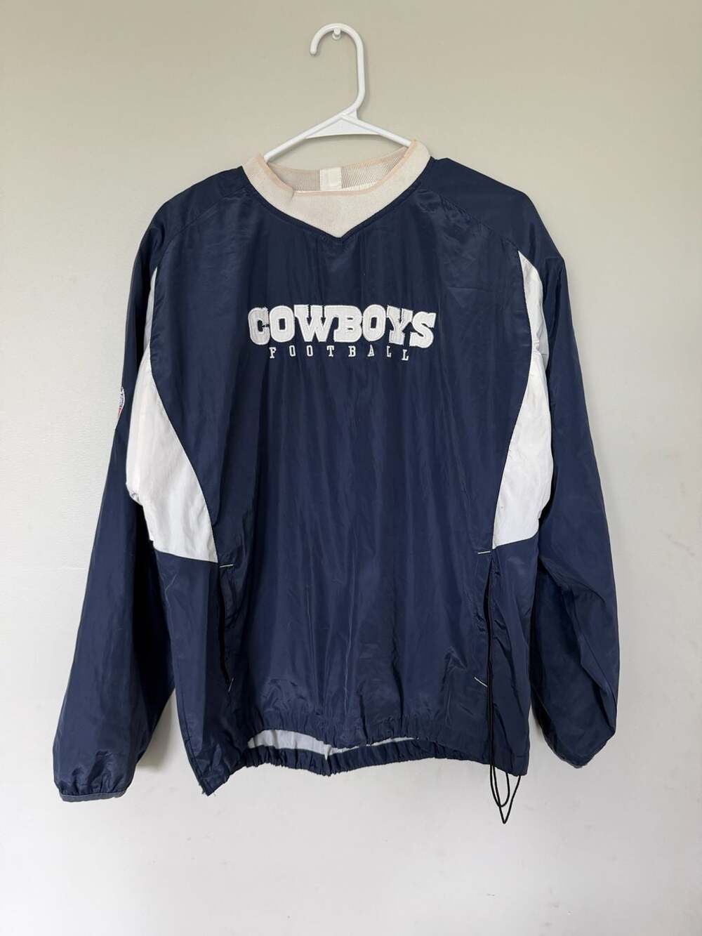 Youth Dallas Cowboys Football Windbreaker Pullover Jacket Navy Blue